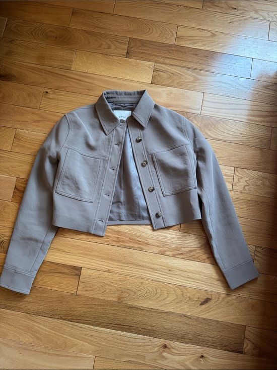 Aritzia Jackets & Blazers - Aritzia Wilfred Little Cropped Jacket Nomad Taupe